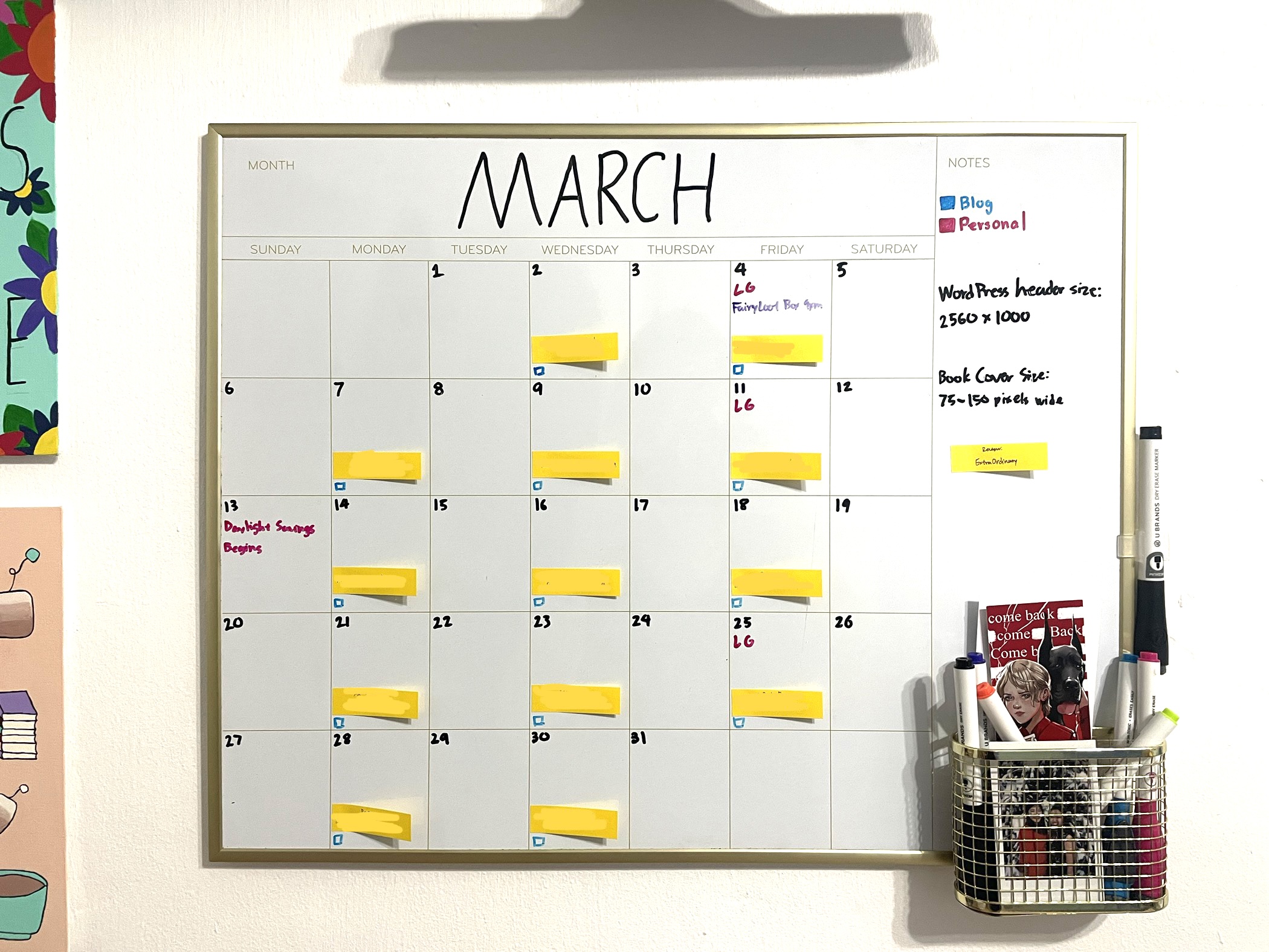 my march content calendar